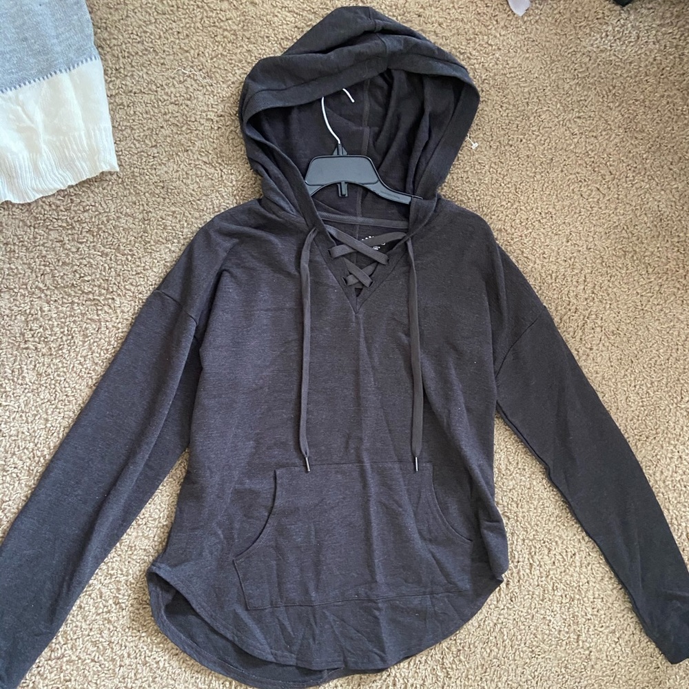 Gray pullover hoodie